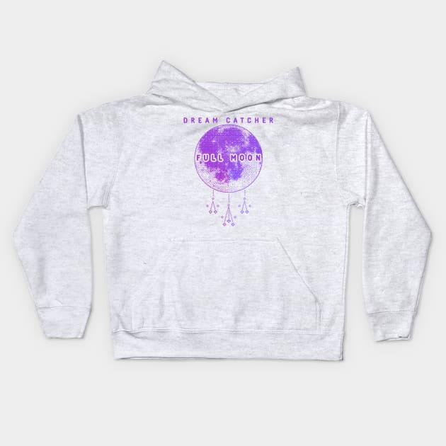 Dreamcatcher Full Moon Kids Hoodie by hallyupunch